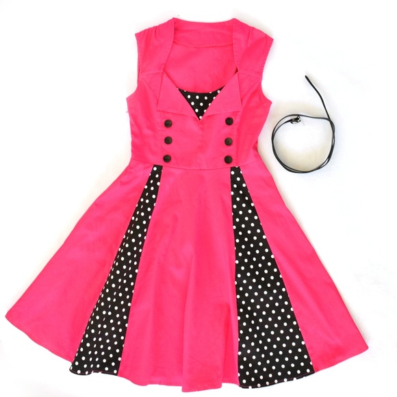 Dresses & Skirts - Vintage-look Retro Rockabilly Pink Party Dress